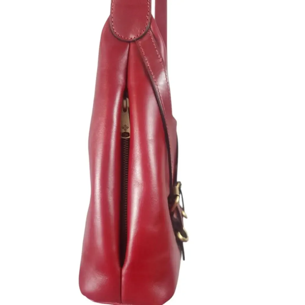 Patricia Nash Elia‎ Hobo shoulder bag ruby red leather purse belt and buckle